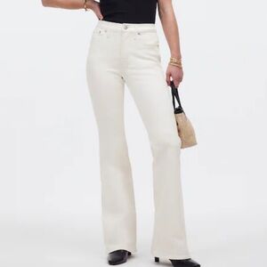 Madewell Flea Market Flare Jeans Size 33 High Rise Wide Leg Cream Festival Boho